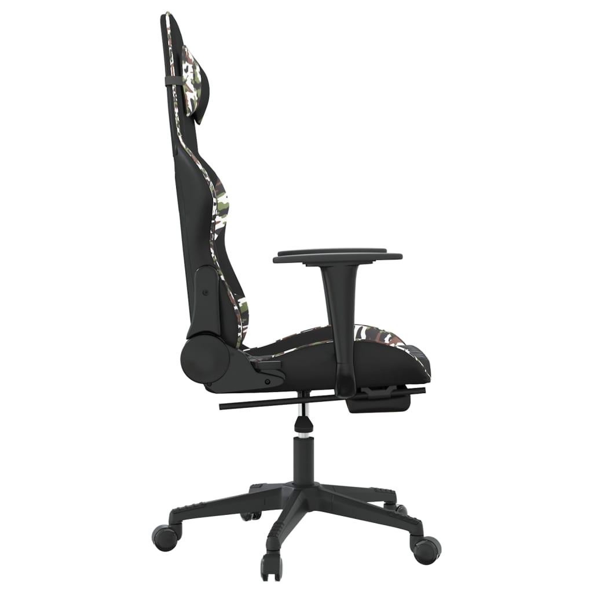Voir la diapositive 4 : VIDAXL Chaise de jeu avec repose-pied Noir et camouflage Similicuir