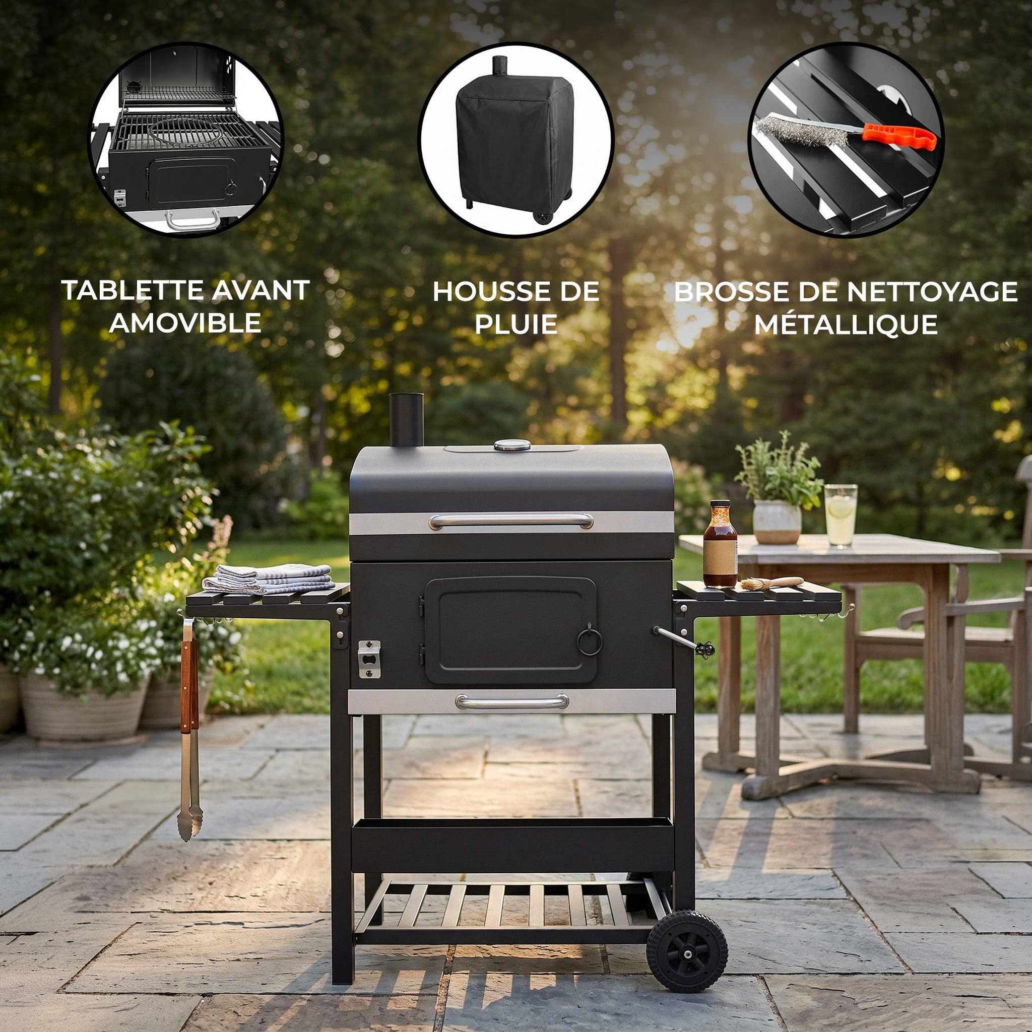 Voir la diapositive 4 : MONSTERSHOP Barbecue au charbon fumoir xl