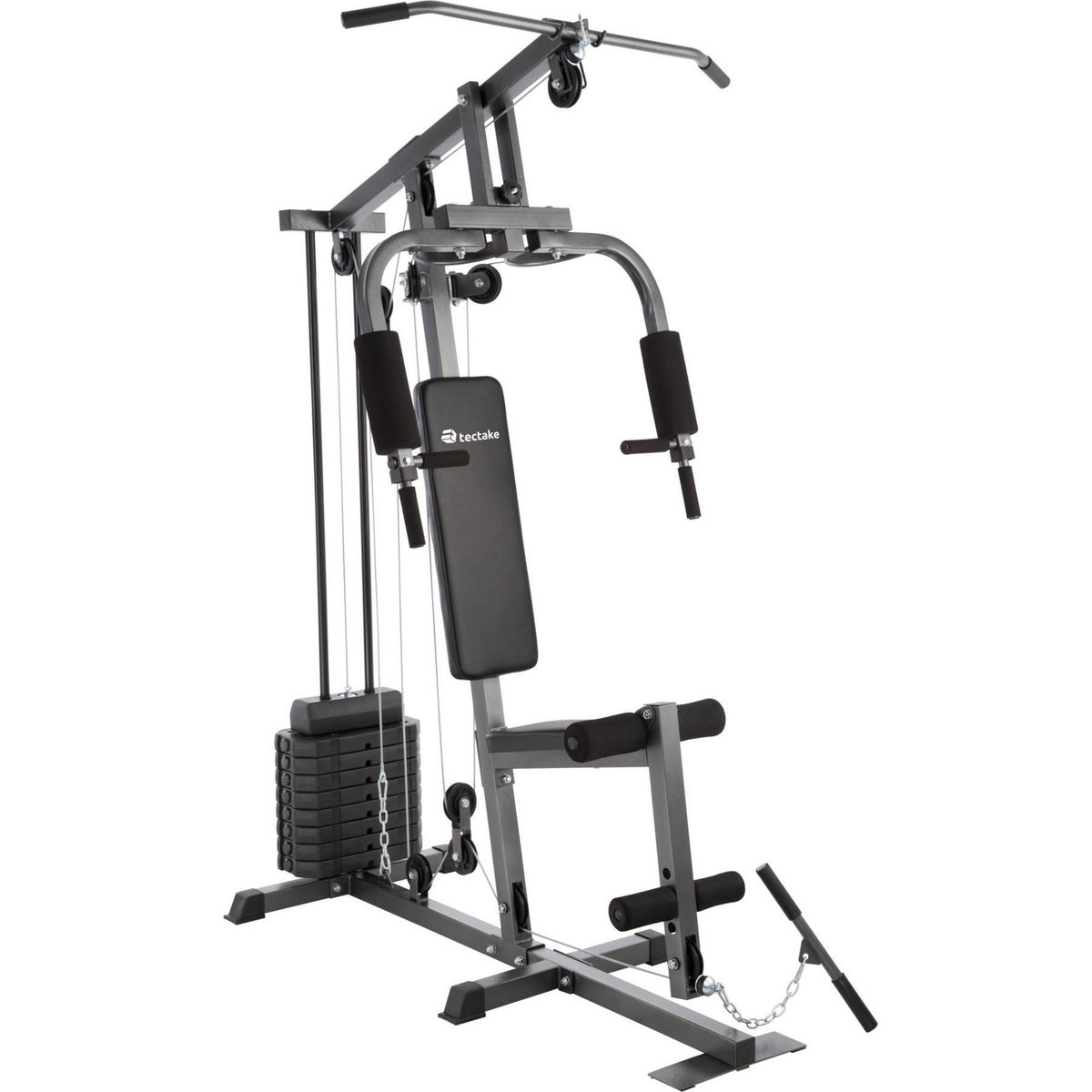 tectake Station de musculation banc appareil complet avec module de butterfly et d'extension des jambes noir