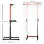 Voir la diapositive 3 : HOMCOM Station de musculation multifonction - barre de traction chaise romaine - hauteur réglable 6 niv. - acier noir rouge