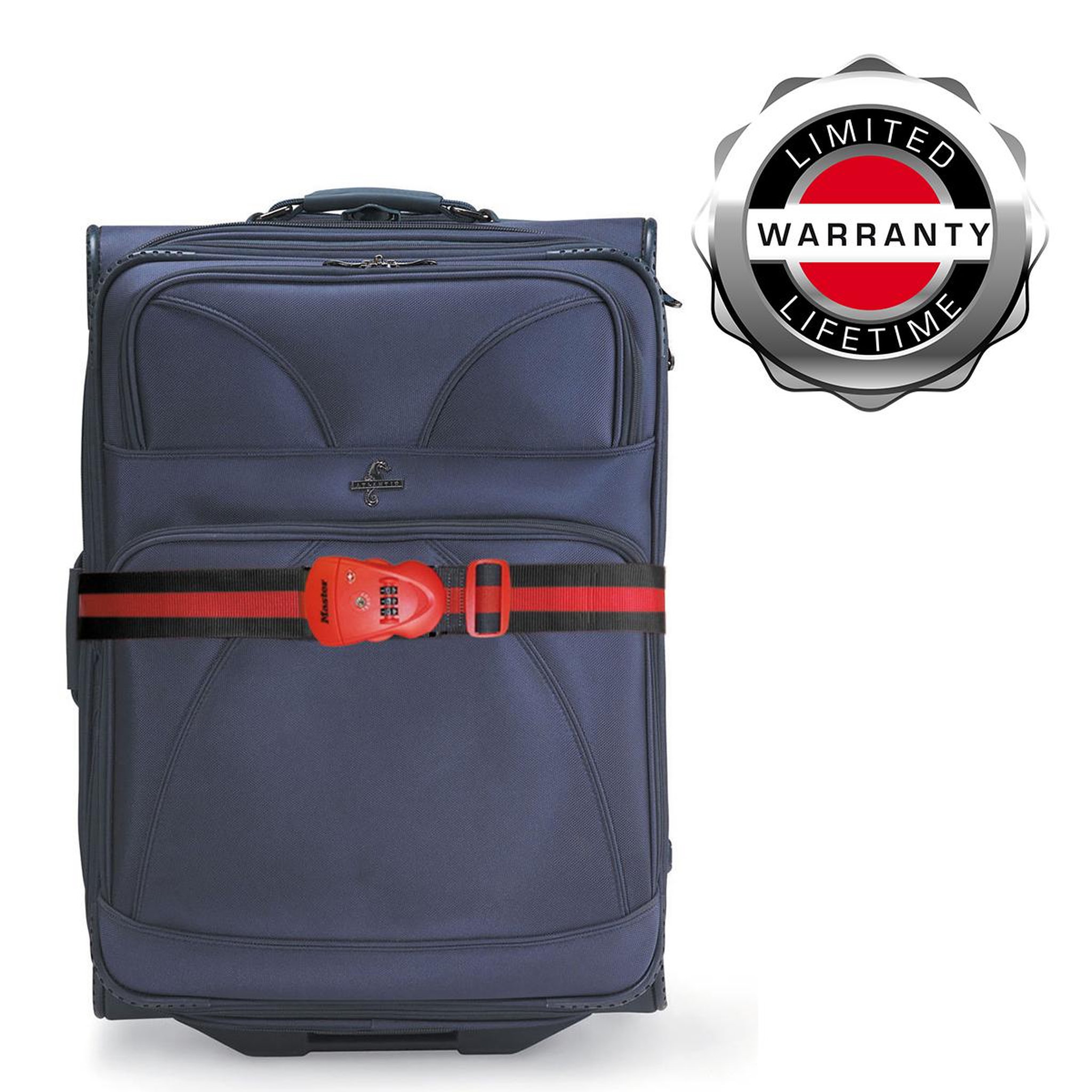 Master lock 4702EURDRED Sangle pour Bagages avec Combinaison, Rouge, 190 x 6,5 x 4,8 cm