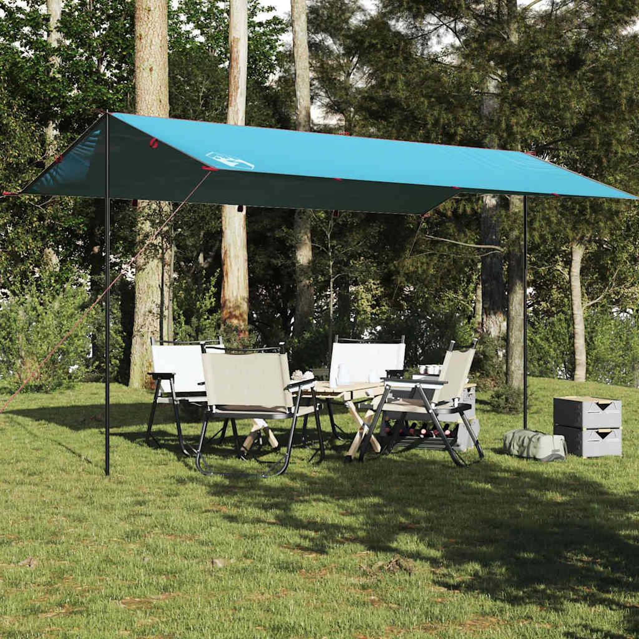 Voir la diapositive 3 : VIDAXL Bache de camping bleu 500x294 cm impermeable