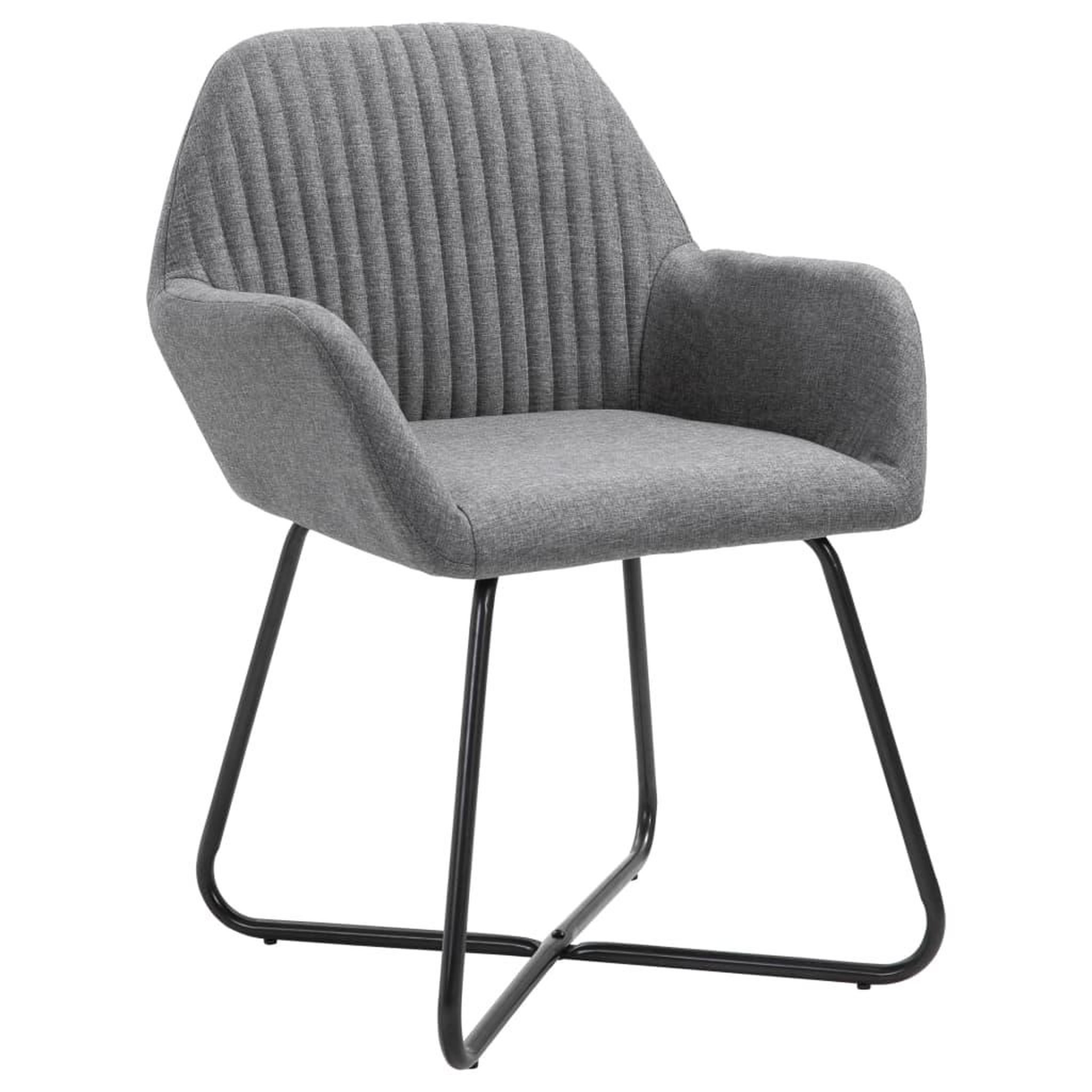 Voir la diapositive 2 : VIDAXL Chaises a manger lot de 6 gris fonce tissu
