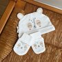 Voir la diapositive 3 : Petit Béguin Bonnet bébé et moufles anti-griffures Baby Panda