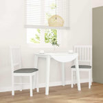 VIDAXL Chaises a manger coussins 2 pcs blanc bois massif caoutchouc
