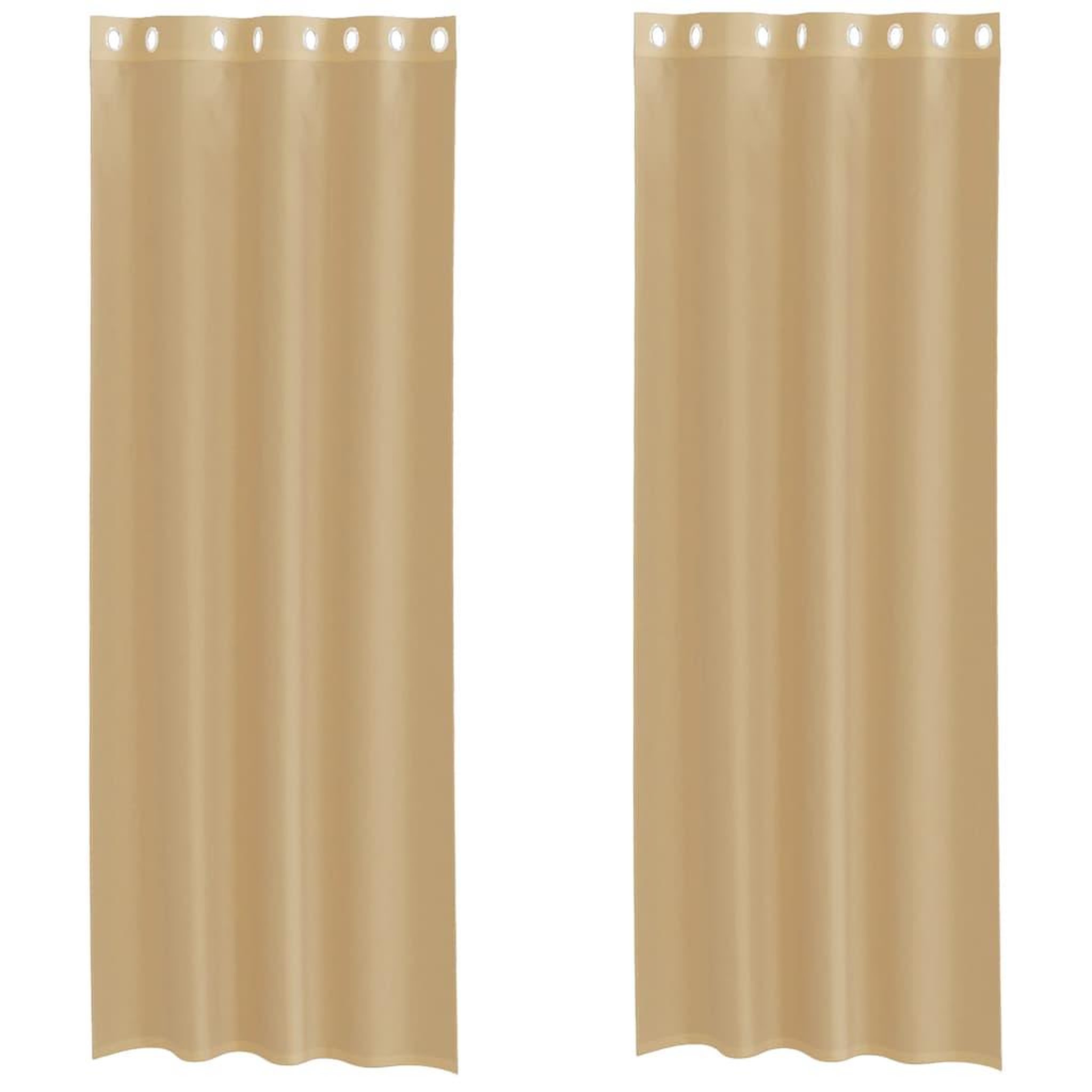 Voir la diapositive 2 : VIDAXL Rideaux en voile avec œillets 2 pcs sable