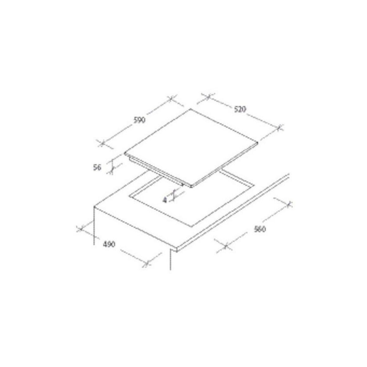 Rosieres Table de cuisson induction 60cm 3 feux 7100w - rcm633is/g3