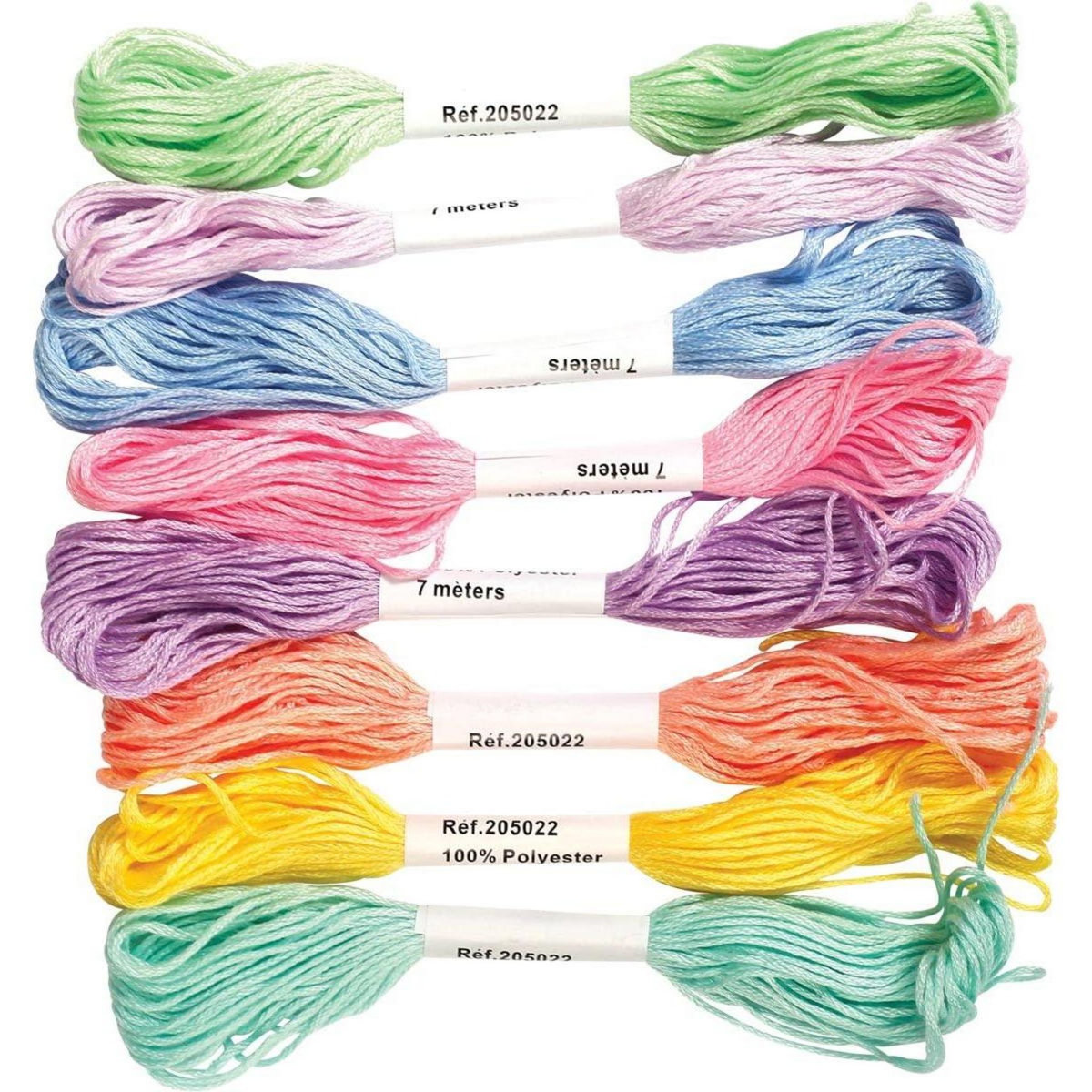 Graine créative lot de 8 fils echevettes pastels