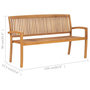 Voir la diapositive 6 : VIDAXL Banc 3 places empilable de jardin 159 cm Bois de teck solide