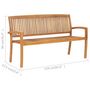Voir la diapositive 6 : VIDAXL Banc 3 places empilable de jardin 159 cm Bois de teck solide