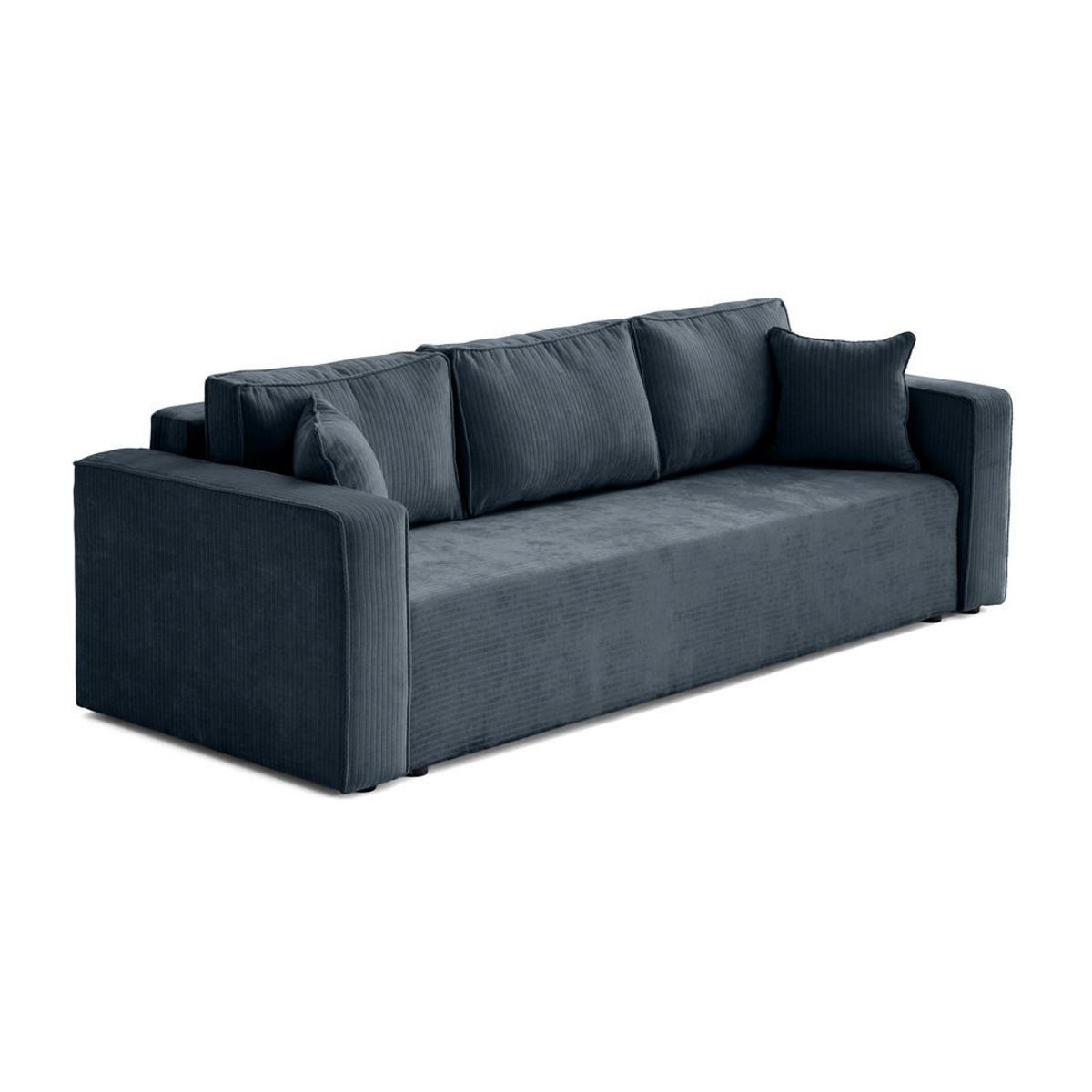 BEST MOBILIER Topaze - canapé 3 places - convertible avec coffre - en velours côtelé plat