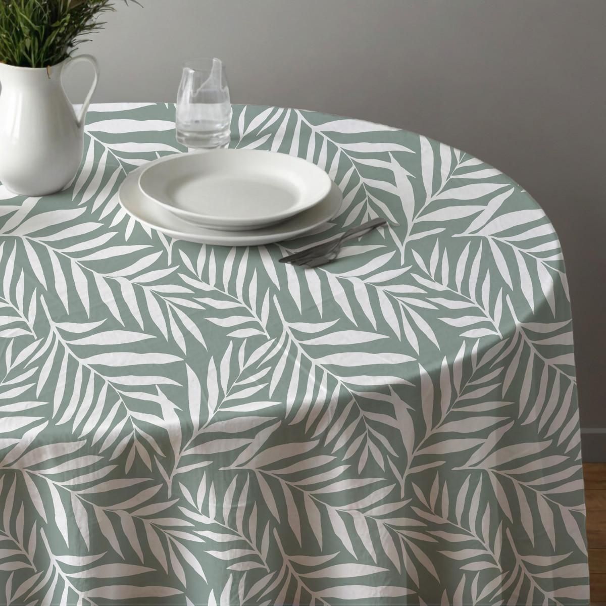 FUTURE HOME Nappe ronde anti-taches déperlante feuillage 180x180cm VERA