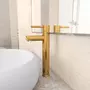 VIDAXL Mitigeur de salle de bain Dore 12x30 cm