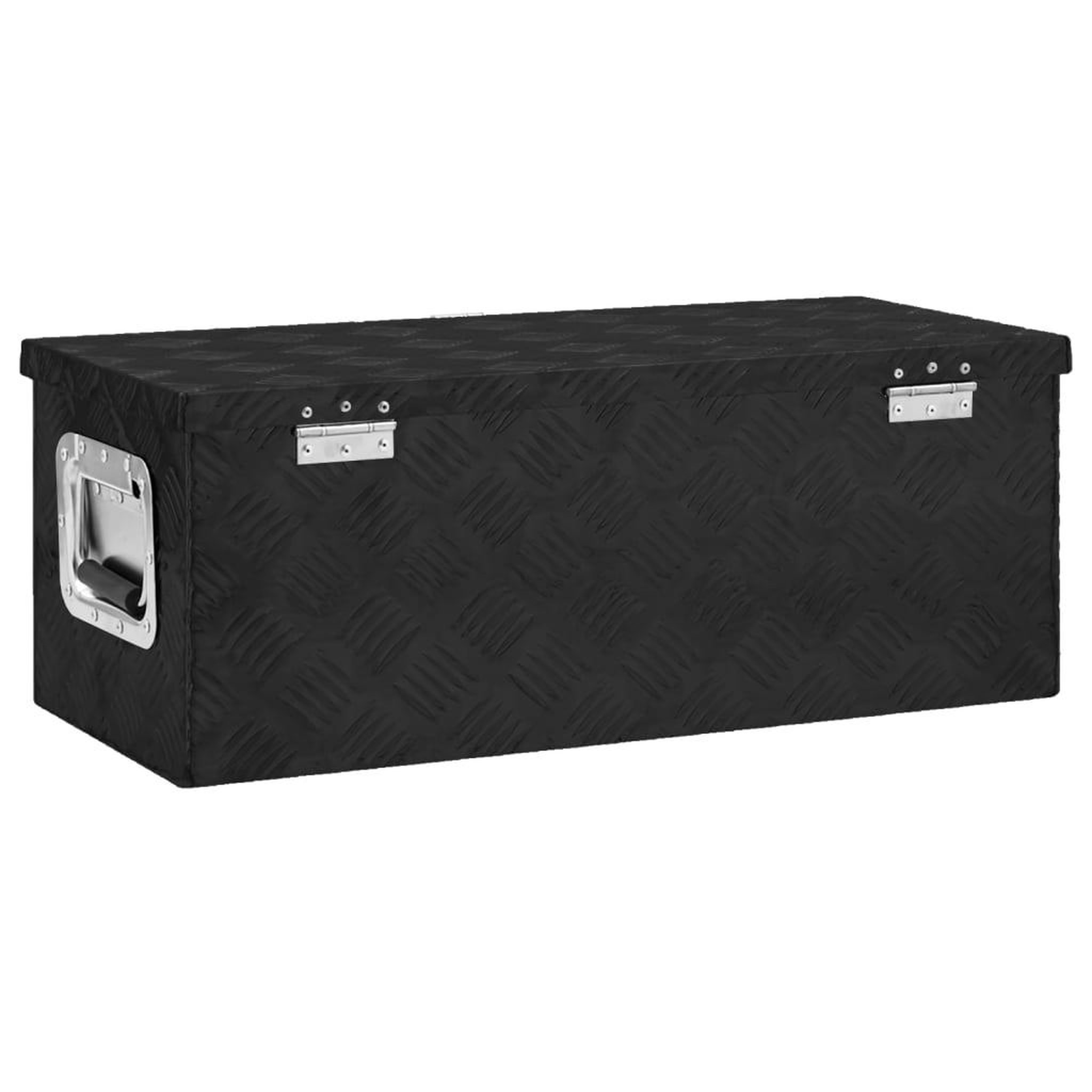 Voir la diapositive 4 : VIDAXL Boîte de rangement Noir 70x31x27 cm Aluminium