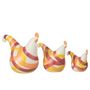 Voir la diapositive 2 : Paris Prix Lot de 3 Statuettes Coqs  Lignes  25cm Orange