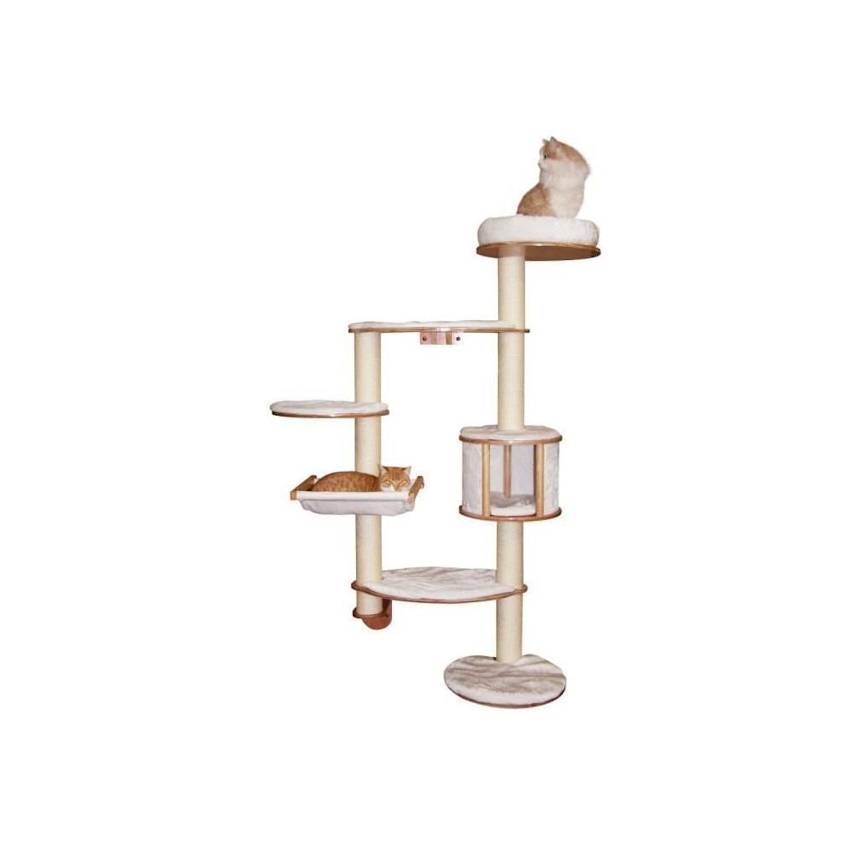 KERBL KERBL - Arbre a chats mural DOLOMIT XL - 185 cm Blanc Tronc ø 10cm - Sisal et textile -