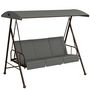 Voir la diapositive 1 : OUTSUNNY Balancelle de jardin convertible 3 places grand confort 3 coussins toit réglable acier polyester gris