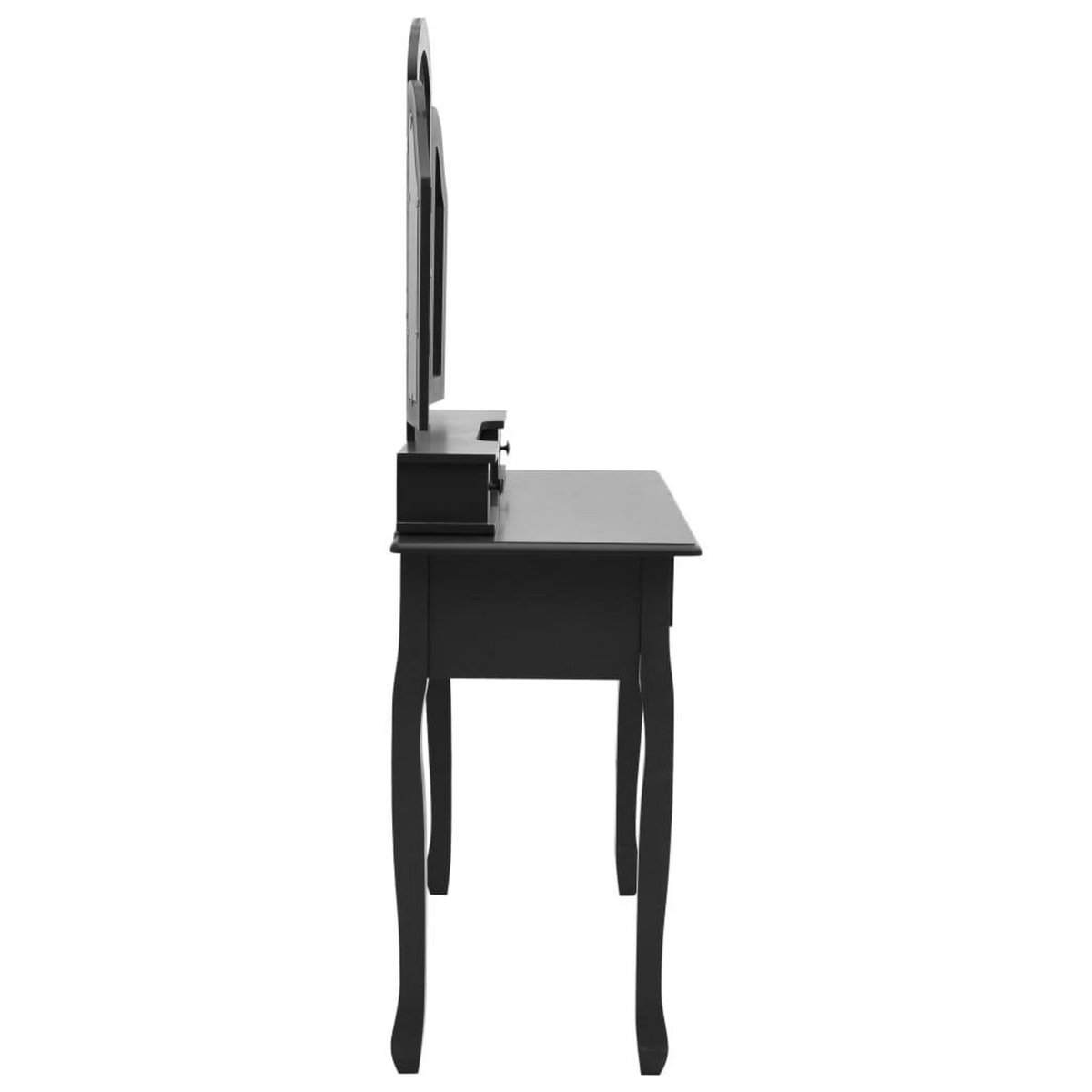 VIDAXL Ensemble de coiffeuse et tabouret Noir 100x40x146 cm Paulownia
