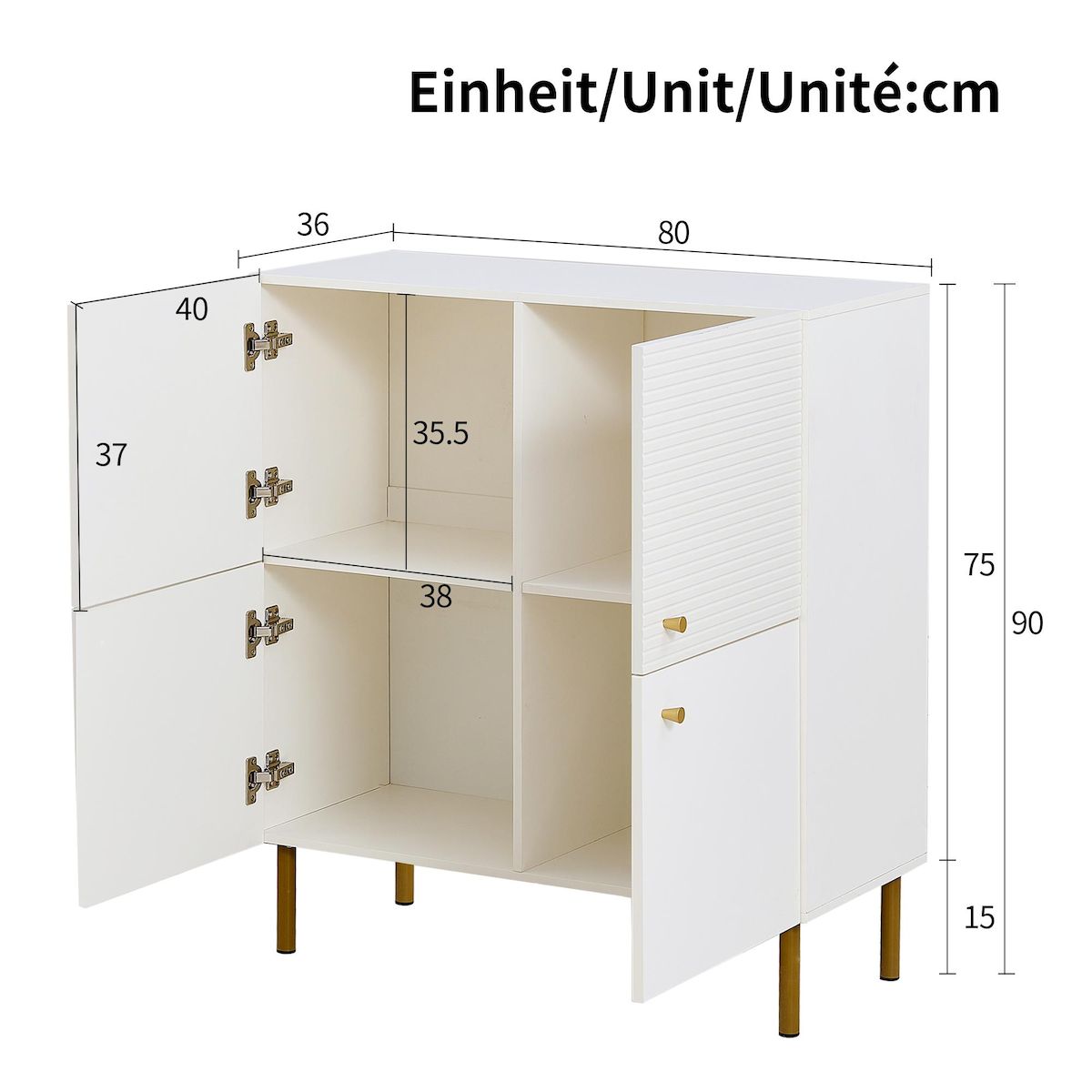 MERAX Buffet 2 porte(s) 0 tiroir(s) - 80 cm blanc mdf