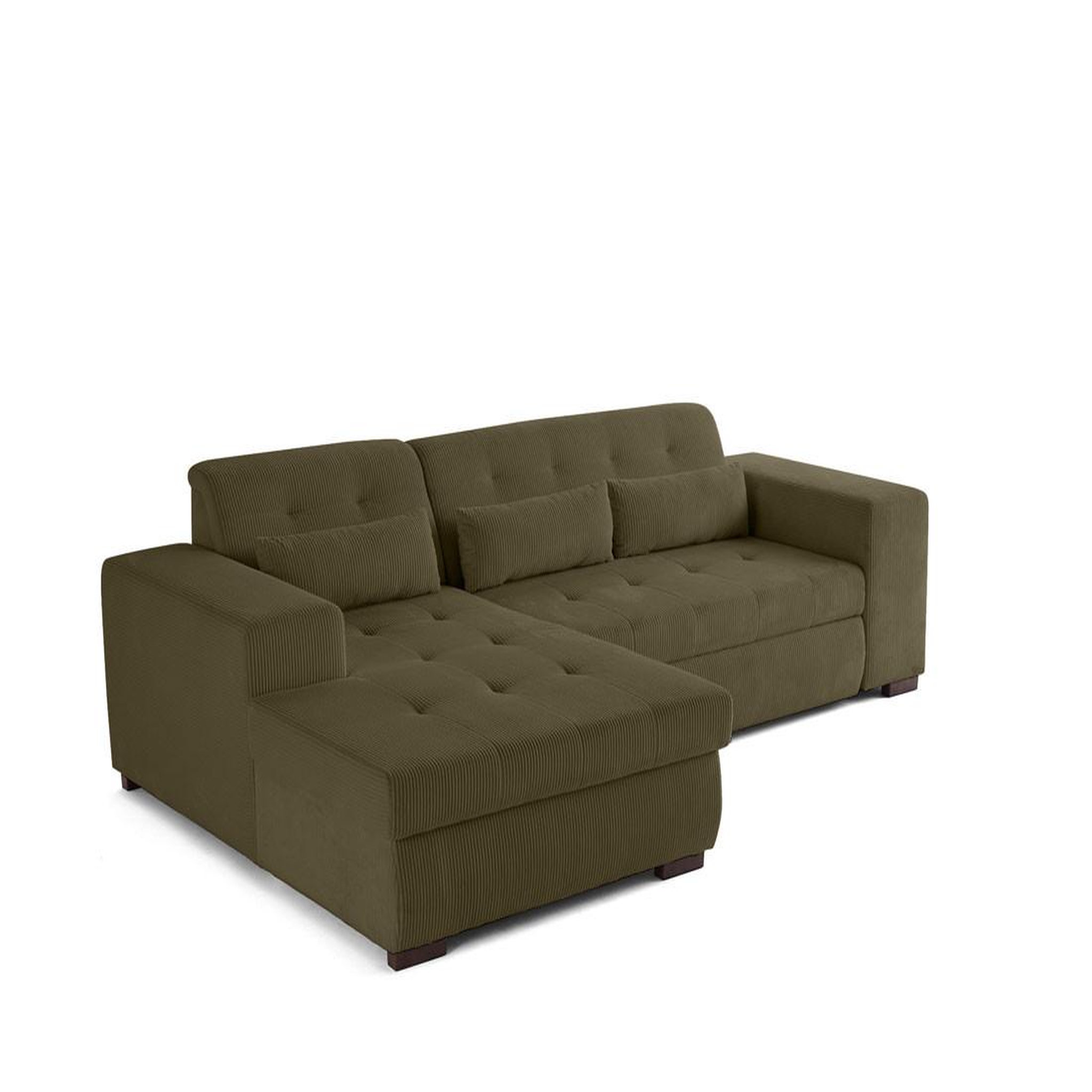 Voir la diapositive 2 : LISA DESIGN Vermont - canapé d'angle gauche - 4 places - convertible avec coffre - en velours côtelé