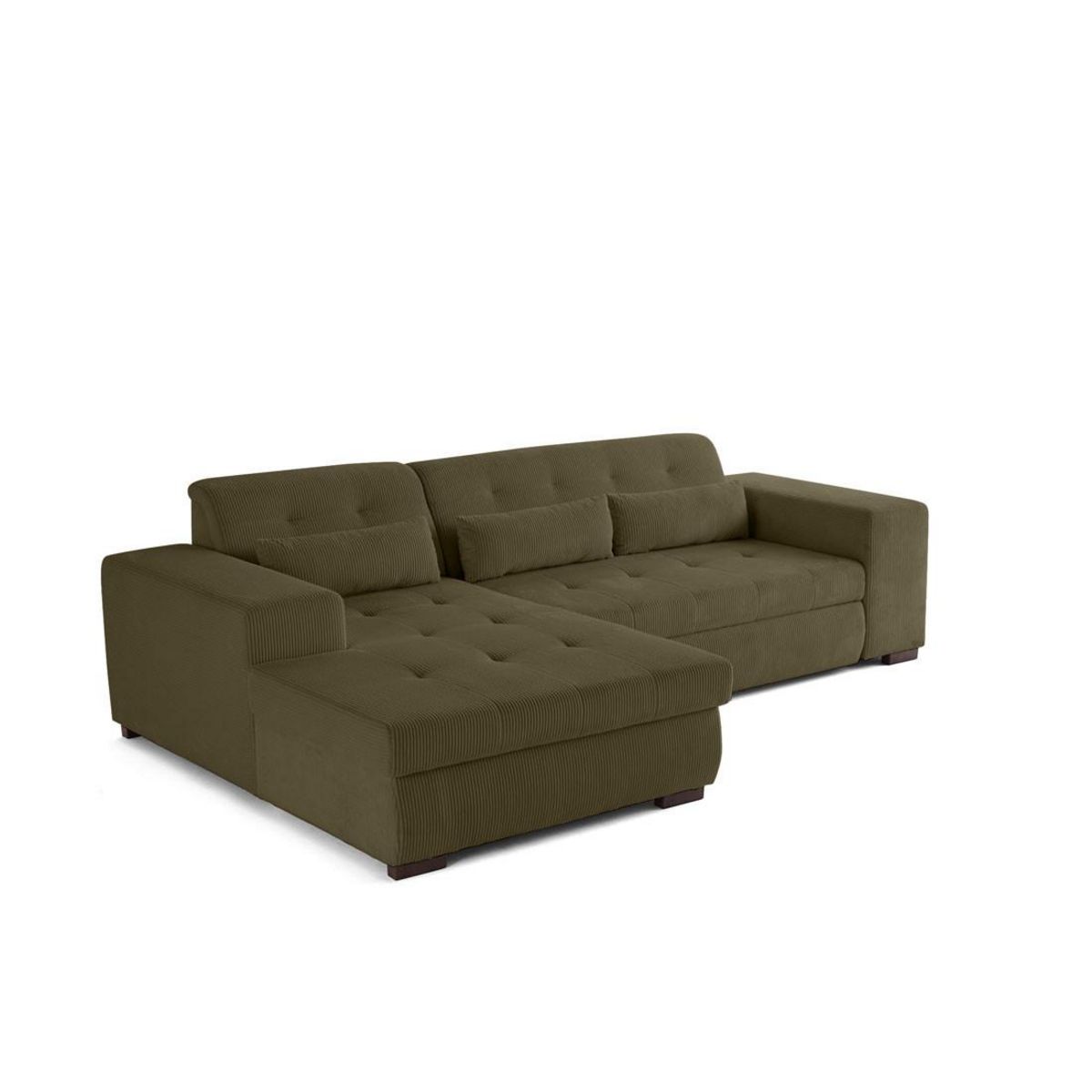 LISA DESIGN Vermont - canapé d'angle gauche - 4 places - convertible avec coffre - en velours côtelé