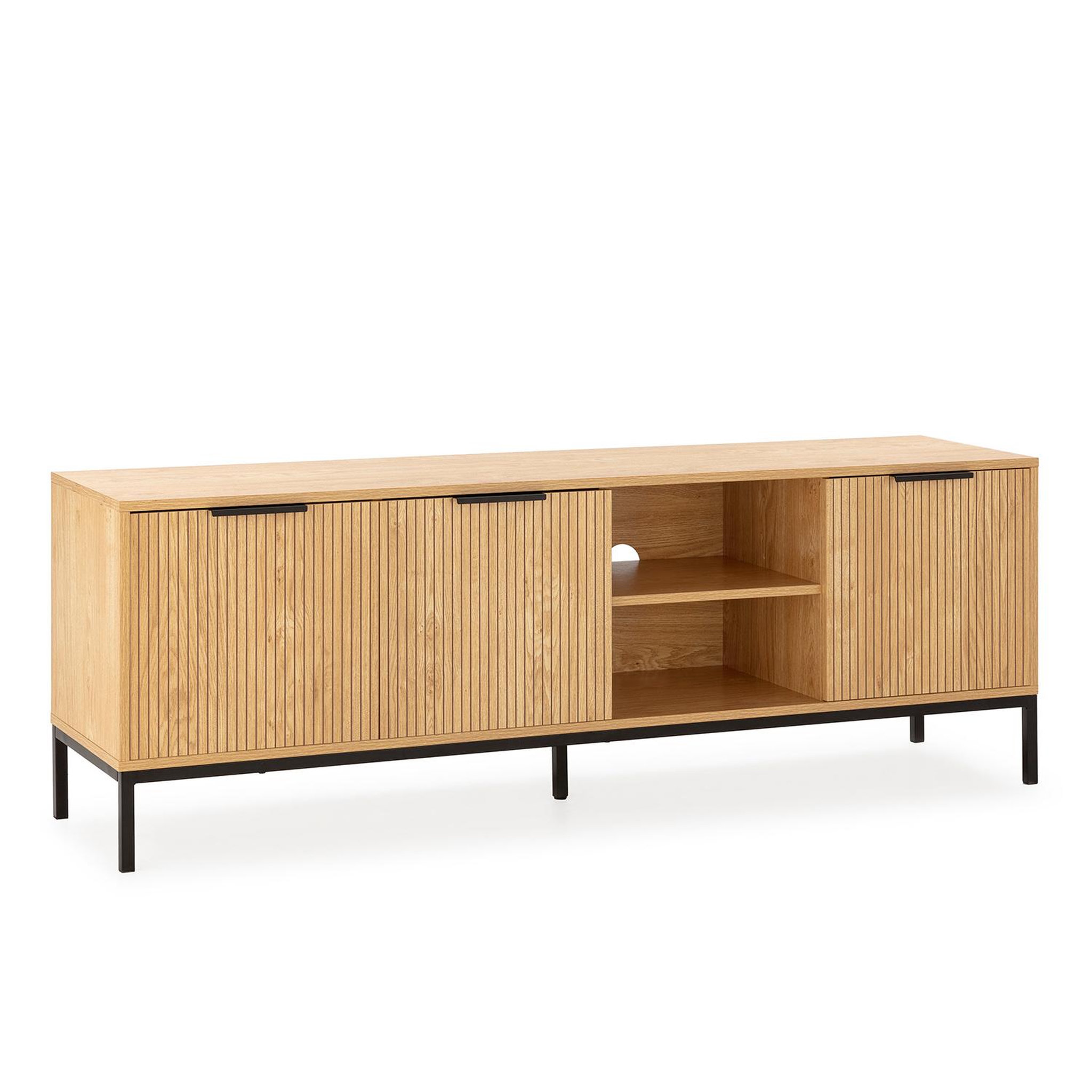 VS VENTA-STOCK Meuble TV Monica 3 portes couleur Bois