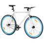 Voir la diapositive 2 : VIDAXL Vélo à pignon fixe blanc et bleu 700c 59 cm