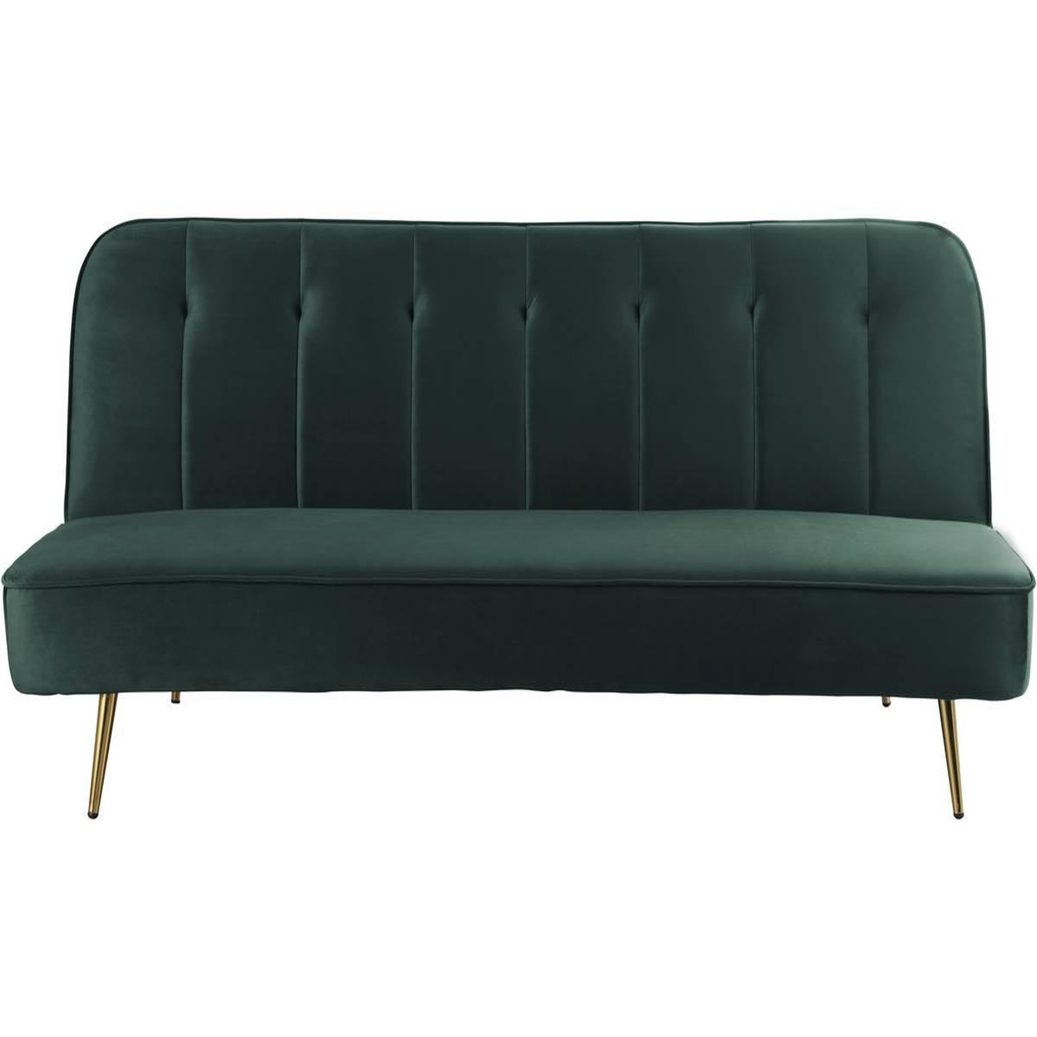 Voir la diapositive 1 : Habitat et Jardin Canapé clic clac velours  james  - 180 x  83 x 75 cm - 3 places - vert foncé.