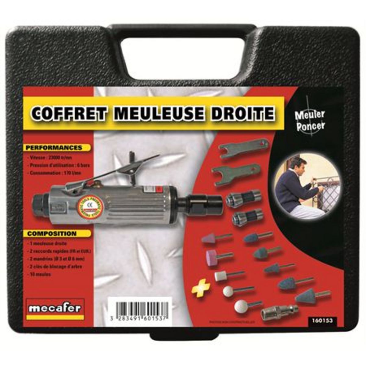 MECAFER Coffret meuleuse droite 