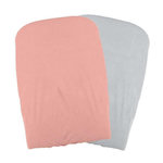 DOMIVA DOMIVA Lot 2 Housses matelas a langer - Peche/Perle