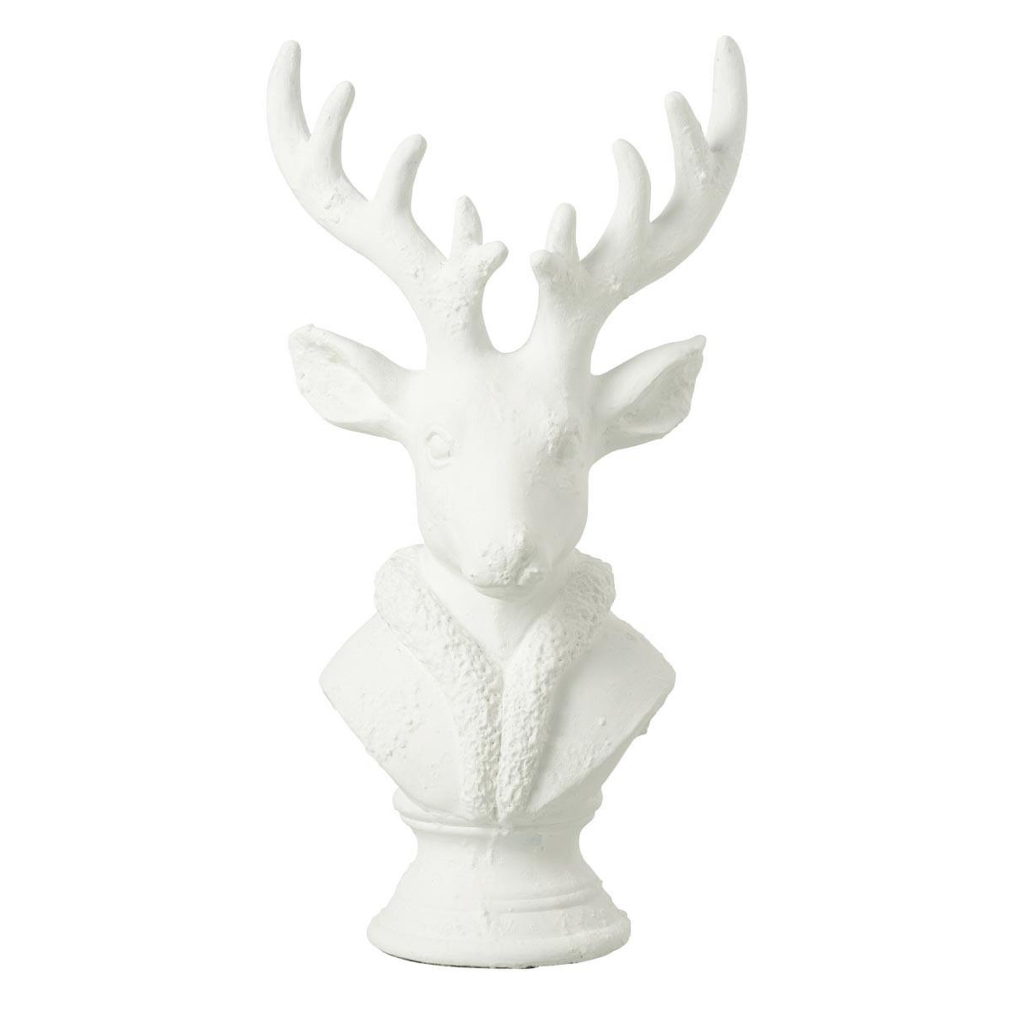 J-LINE Tête de cerf en résine  courchevel  38cm blanc