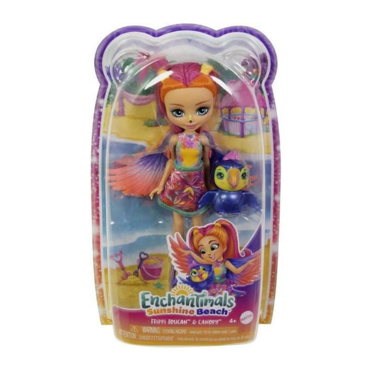 ENCHANTIMALS ENCHANTIMALS Sunshine Beach, Trippi Toucan et Son Animal de Compagnie Canopy - HRX83