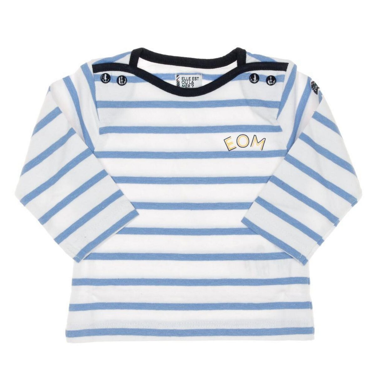 ELLE EST OU LA MER T Shirt /Bleu Garçon EOM Eloris Raye