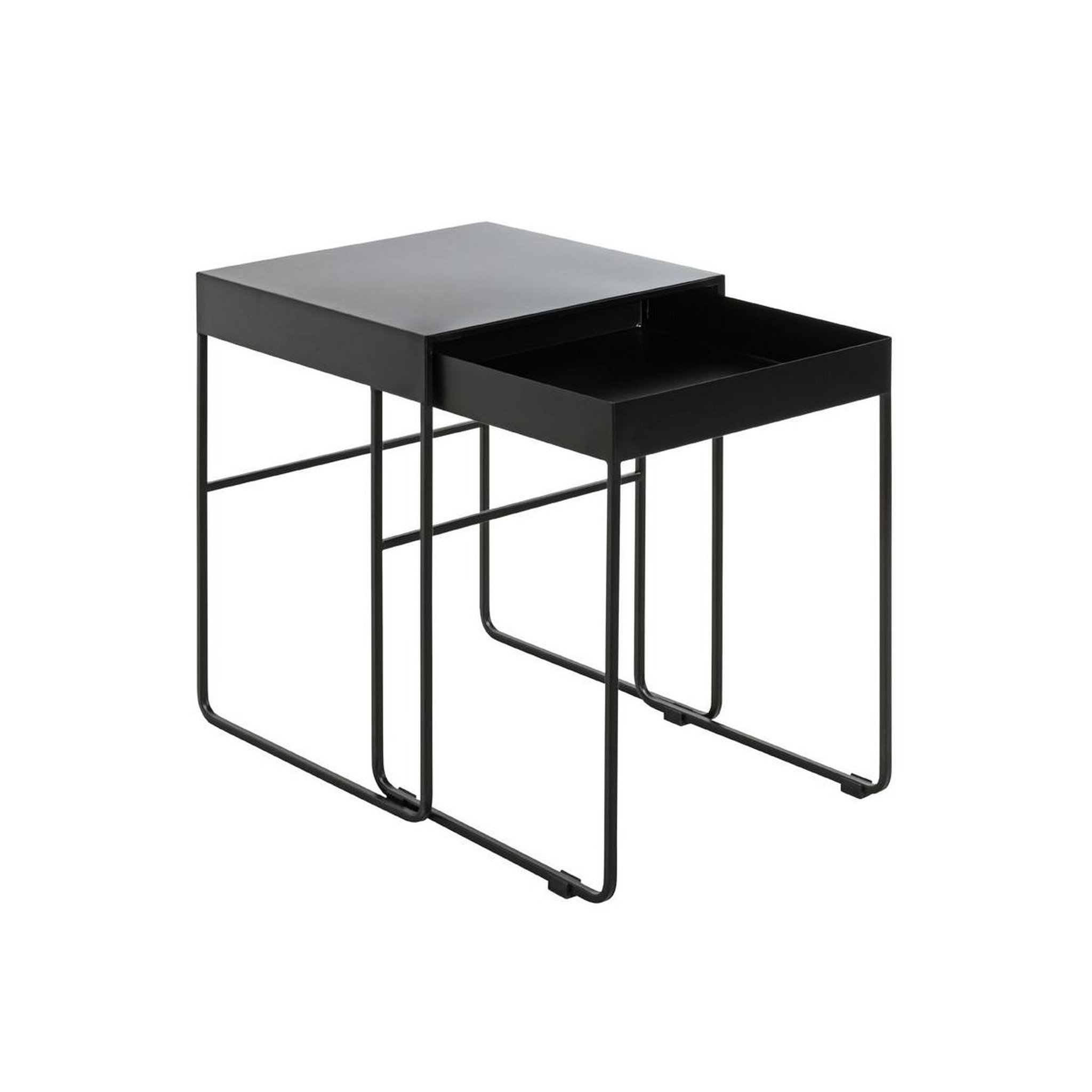 Voir la diapositive 2 : Paris Prix Lot de 2 tables d'appoint design  lirola  54cm noir