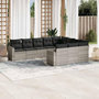 Voir la diapositive 1 : VIDAXL Salon de jardin avec coussins 10 pcs gris clair resine tressee