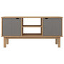 Voir la diapositive 3 : VIDAXL Meuble TV OTTA Marron et gris 113,5x43x57 cm Bois massif pin