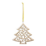 ATMOSPHERA Sujet de Noël en Bois  Sapin Arabesque  15cm Blanc