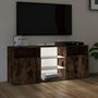 Voir la diapositive 5 : VIDAXL Meuble TV avec lumieres LED Chene fume 120x30x50 cm