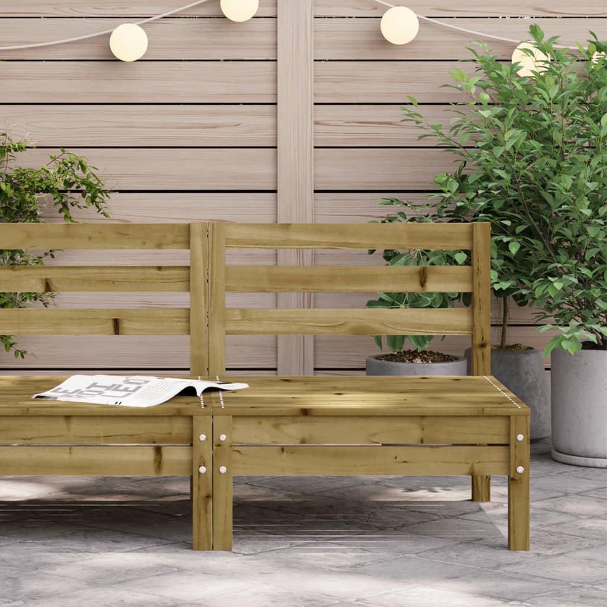 Voir la diapositive 3 : VIDAXL Canape de jardin sans accoudoirs bois pin impregne