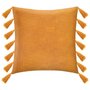 Voir la diapositive 1 : ATMOSPHERA Coussin Déco à Pompons  Gypsy  50x50cm Ocre