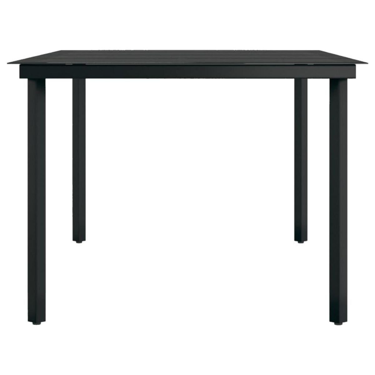 VIDAXL Table a dîner de jardin Noir 200x100x74 cm Acier et verre