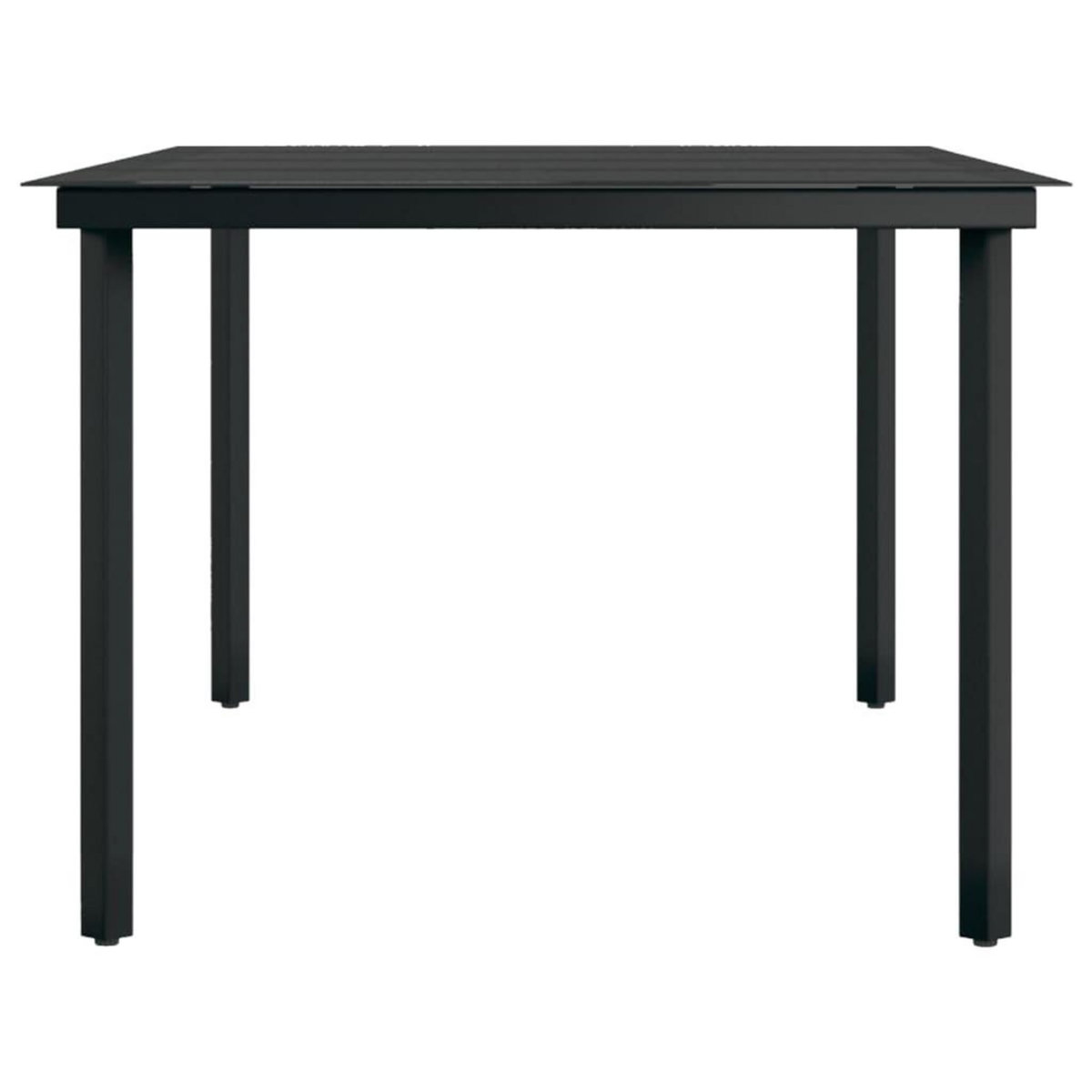 VIDAXL Table a dîner de jardin Noir 200x100x74 cm Acier et verre