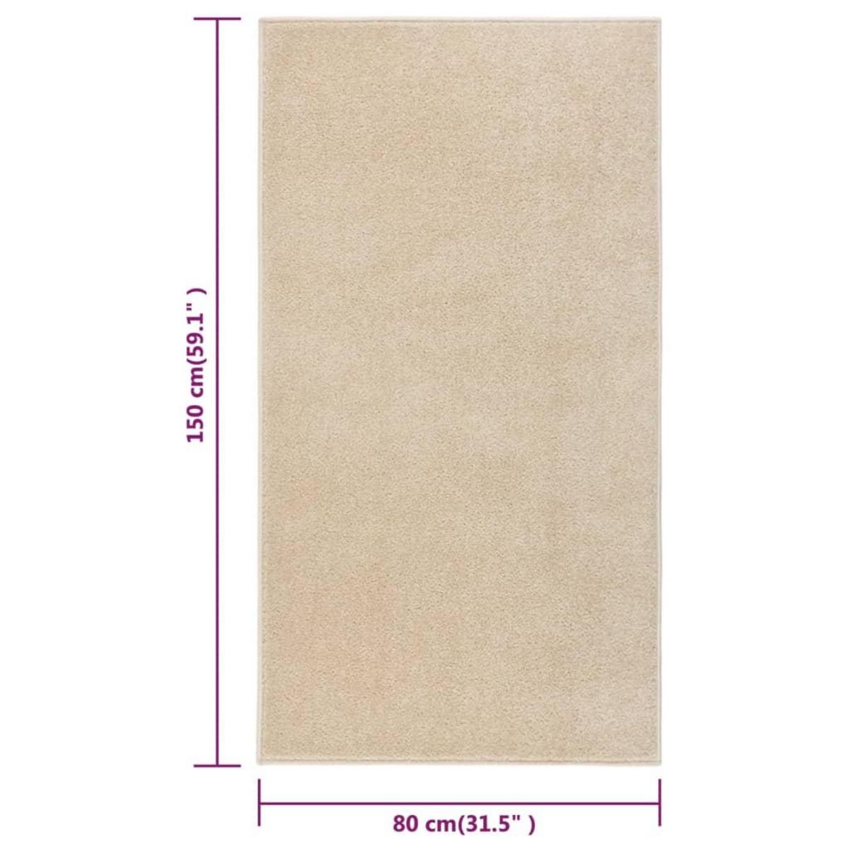 VIDAXL Tapis a poils courts 80x150 cm Beige