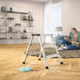 Voir la diapositive 2 : HAILO Marche pied double accès 2x3 marches pliant en aluminium Hailo D60