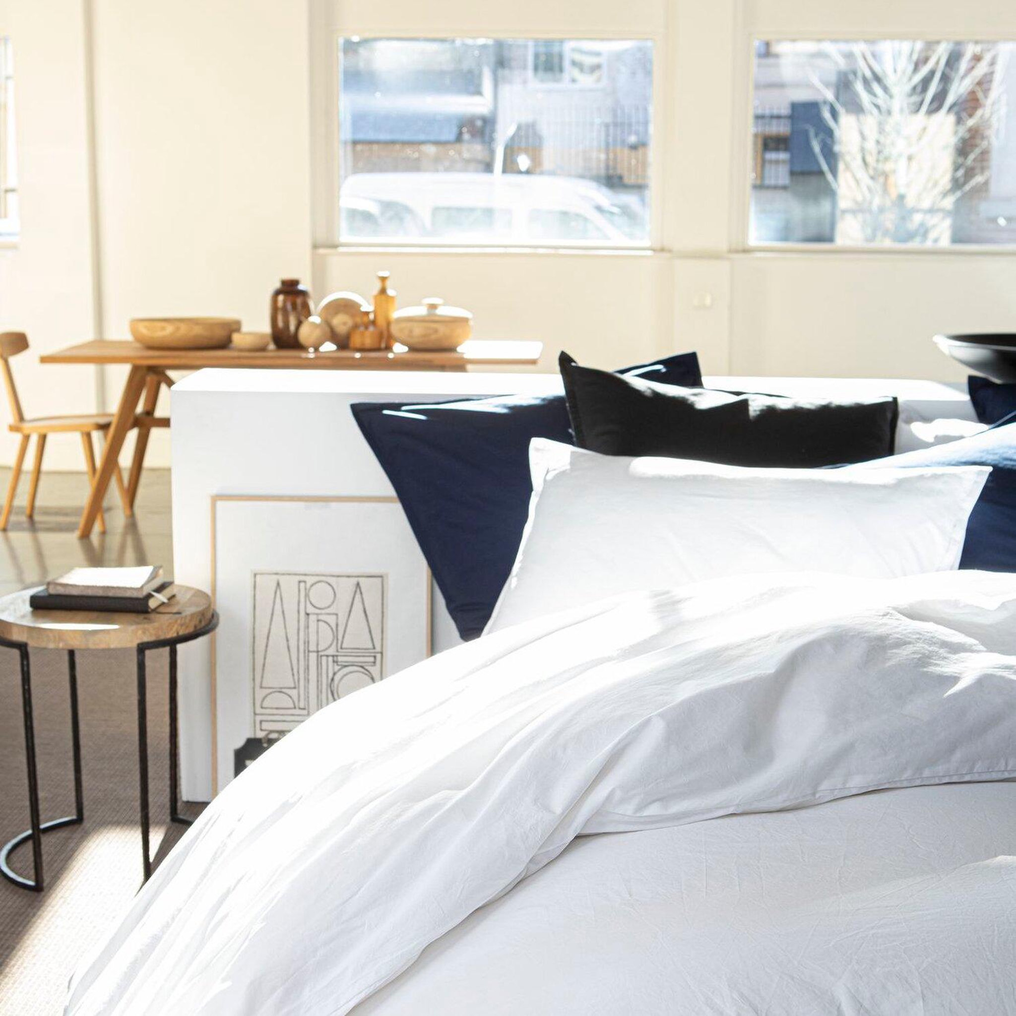 Voir la diapositive 3 : BATON ROUGE Taie d'oreiller 100% percale de coton lavé 80fils/cm2 uni