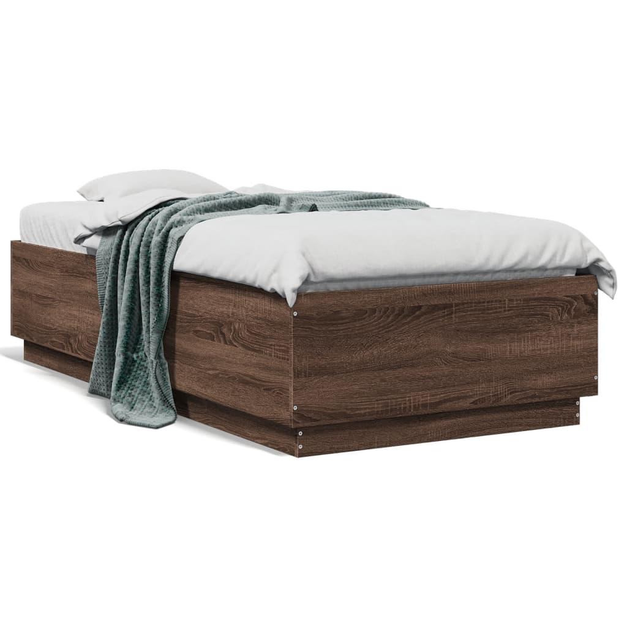 Voir la diapositive 2 : VIDAXL Cadre de lit sans matelas chene marron 90x190 cm
