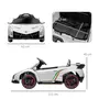 HOMCOM Voiture électrique enfant licence Lamborghini Veneno V. max. 7 Km/h télécommande ouverture portes MP3 USB effets sonores lumineux blanc