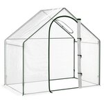 OUTSUNNY Serre de jardin balcon terrasse serre pour tomates 1,8L x 1l x 1,68H m acier PE imperméable transparent