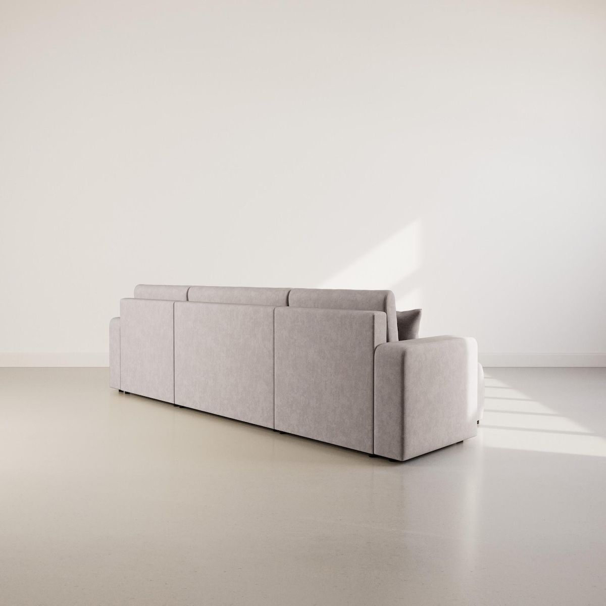 BEST MOBILIER Nicole - canapé panoramique en u 7 places convertible avec coffre en tissu