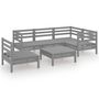 Voir la diapositive 2 : VIDAXL Salon de jardin 6 pcs Bois de pin massif Gris